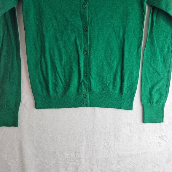 J. Crew Women Classic Cardigan Green XXS Button Up Sweater Cotton E5957 Solid - Picture 9 of 11